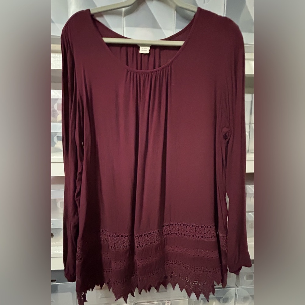 Ariat Deep Burgundy Long Sleeve Top